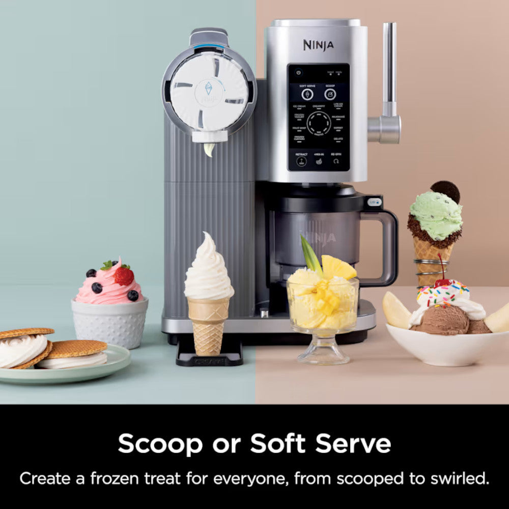 NINJA NC701 Swirl by CREAMi Soft Serve & Ice Cream Machine - Factory serviced with Home Essentials warranty