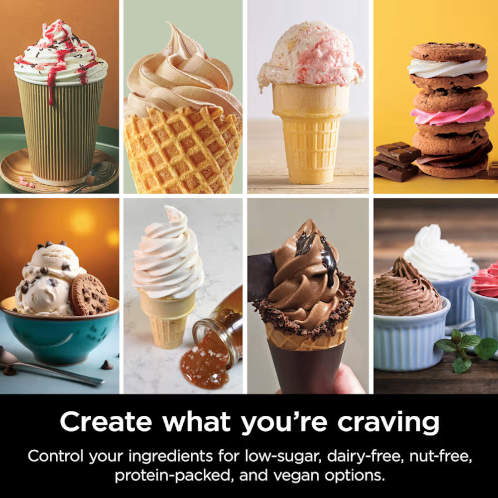 NINJA NC701 Swirl by CREAMi Soft Serve & Ice Cream Machine - Factory serviced with Home Essentials warranty