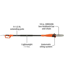 Charger l&#39;image dans la galerie, Scie à perche filaire BLACK + DECKER PP610, 6,5 A, 10 pouces - Reconditionnée avec garantie complète du fabricant
