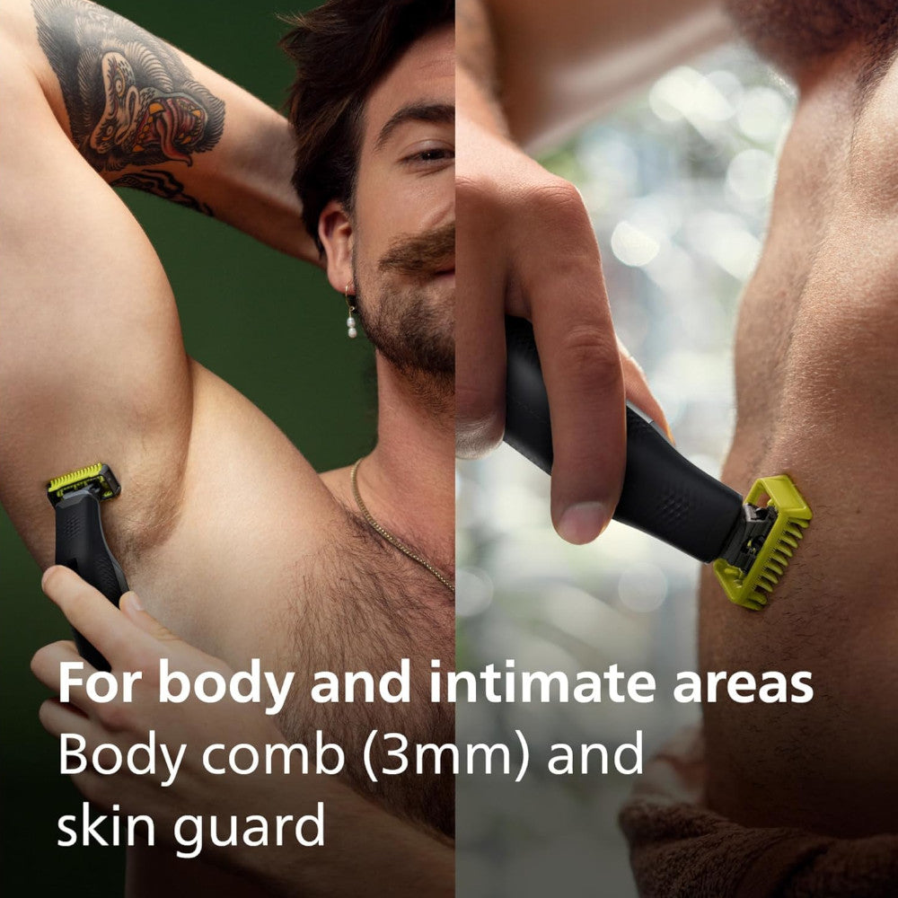 PHILIPS QP6541/16 OneBlade 360 Pro, Wet & Dry, Trim, Edge & Shave with the 12 lengths