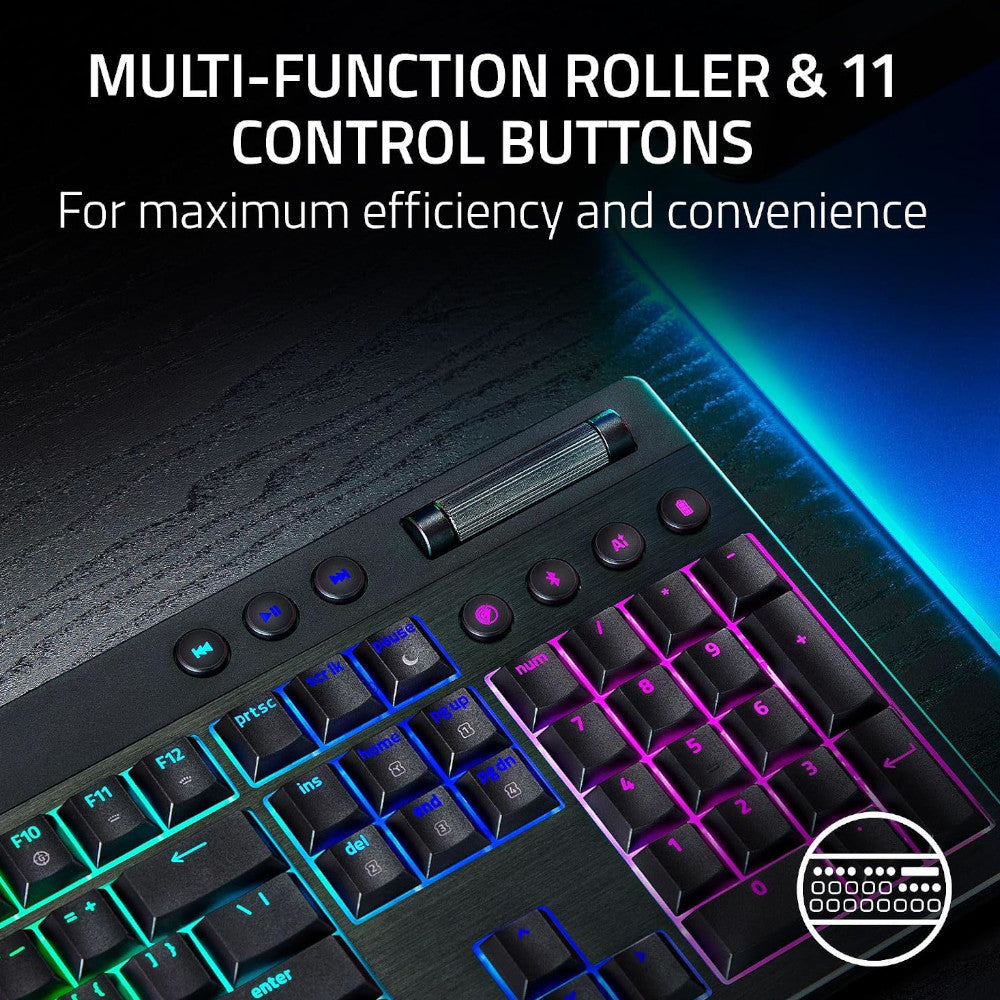 RAZER OFFICAL OUTLET - RZ03-05270200 BlackWidow V4 Low-Profile HyperSpeed Wireless Gaming Keyboard - Razer Renewed