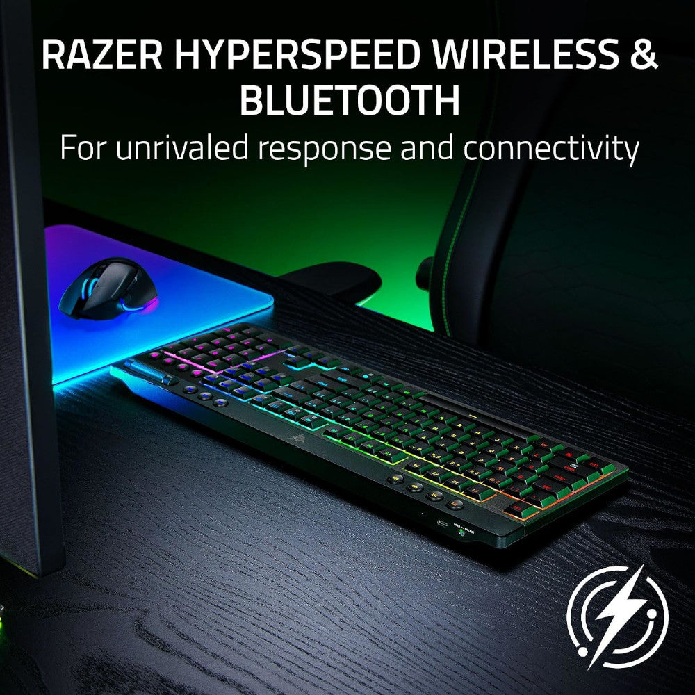 RAZER OFFICAL OUTLET - RZ03-05270200 BlackWidow V4 Low-Profile HyperSpeed Wireless Gaming Keyboard - Razer Renewed
