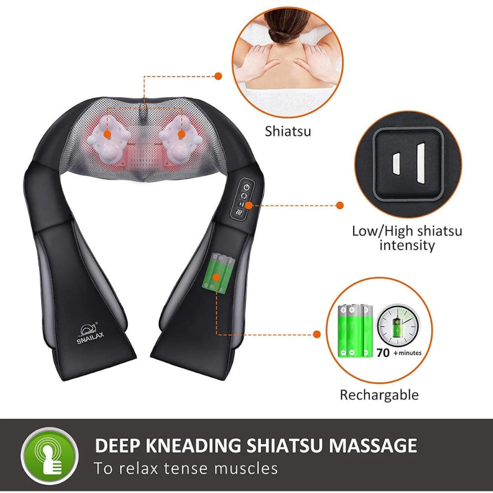 SNAILAX SL-632NC Portable Shiatsu Neck and Shoulder Massager