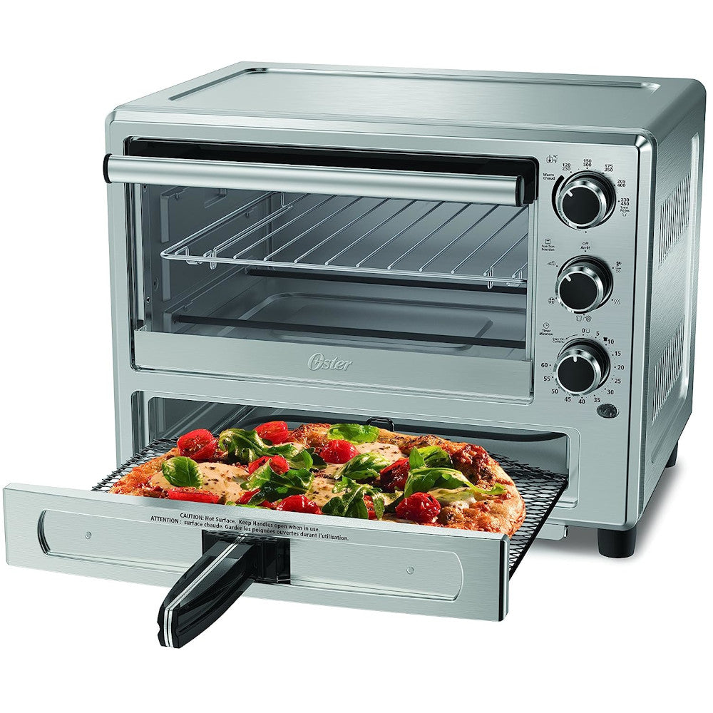 Four à convection OSTER en acier inoxydable avec tiroir à pizza - Entretenu en usine avec garantie Home Essentials - TSSTTVPZDS-033