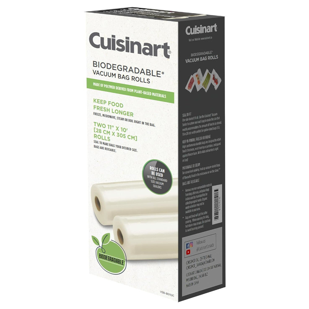 CUISINART VSB-BD112C 2-Pack Universal Biodegradable Vacuum Food Saver Sealer Bags