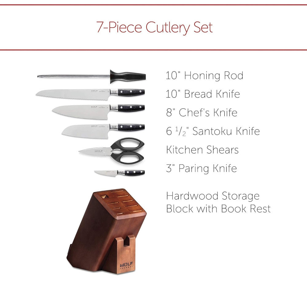 Wolf Gourmet WGCU100S Ensemble de 7 couteaux à couverts - Emballage imparfait avec garantie complète
