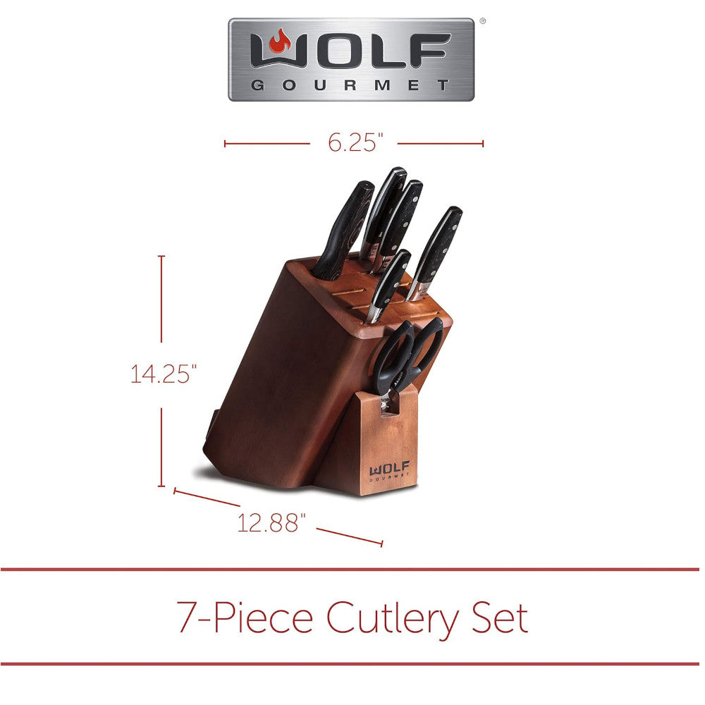 Wolf Gourmet WGCU100S Ensemble de 7 couteaux à couverts - Emballage imparfait avec garantie complète