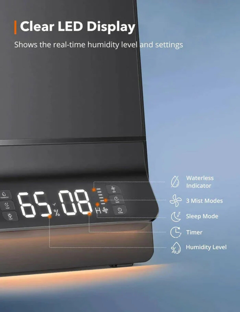 Humidificateur à brume froide TAOTRONICS AH044 6L avec affichage LED