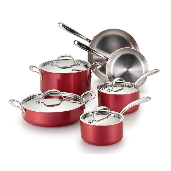 LAGOSTINA 10Pc Rosella Stainless Steel pot set - Blemished Package with Full Warranty - 11207600010