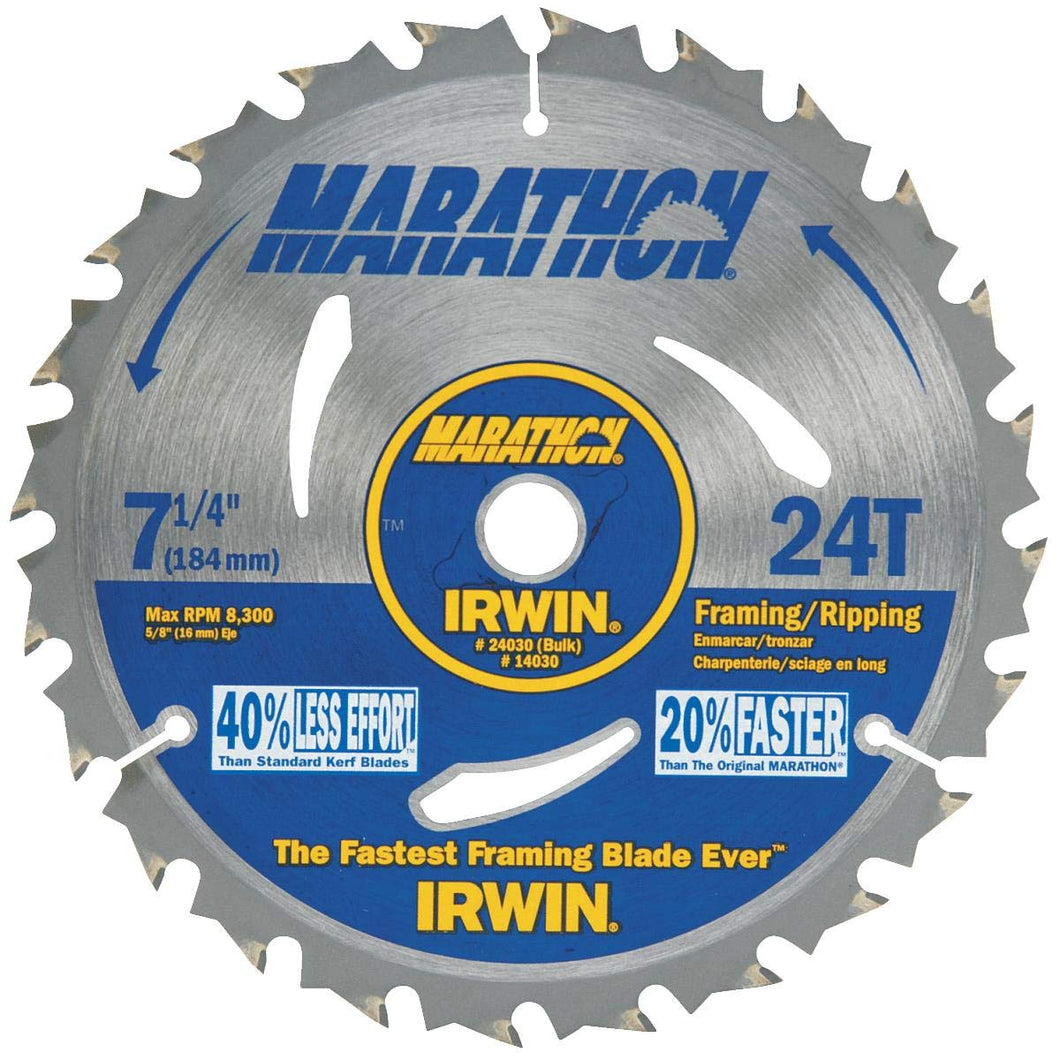 IRWIN 7-1/4 Inch Circular Saw Blade with 24 Teeth - 24030