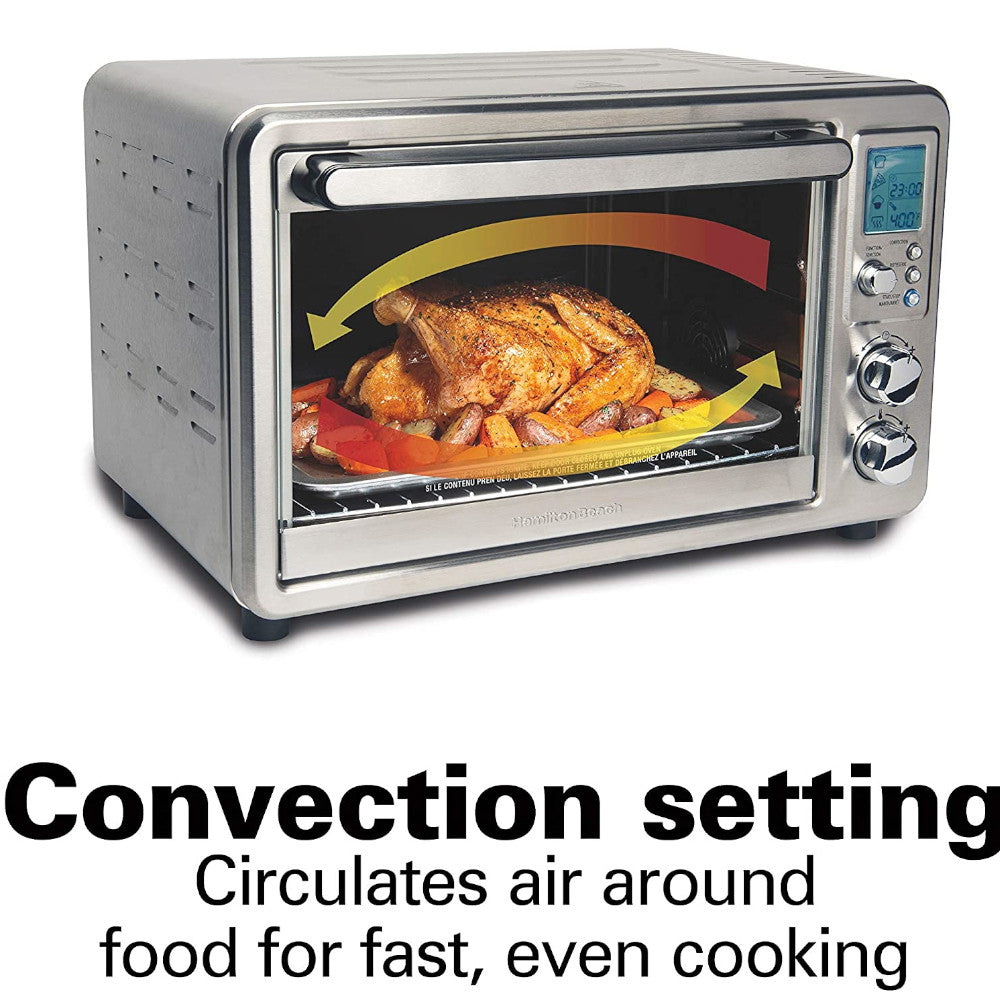 HAMILTON BEACH Stainless Steel Digital & Convection Toaster Oven - Refurbished with Full Manufacturer Warranty - 31190C