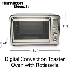 Load image into Gallery viewer, HAMILTON BEACH Stainless Steel Digital &amp; Convection Toaster Oven - Refurbished with Full Manufacturer Warranty - 31190C
