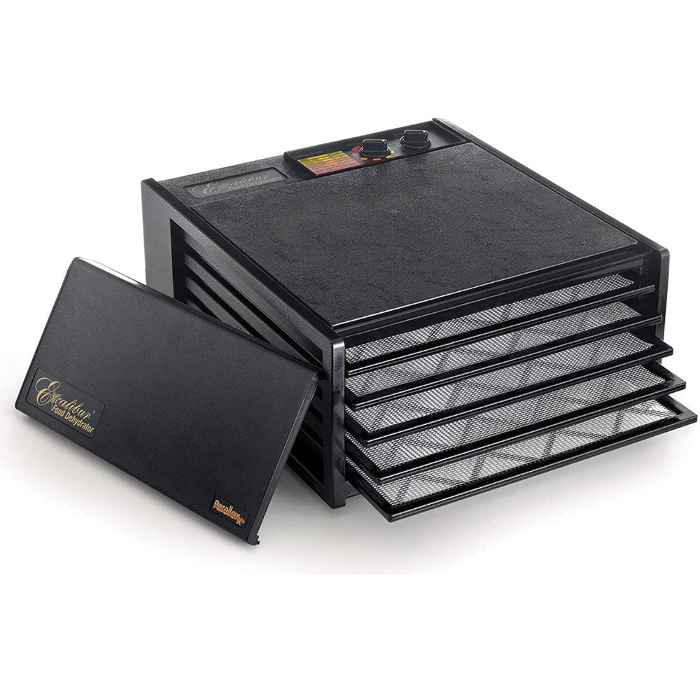 EXCALIBUR Déshydrateur alimentaire électrique à 5 plateaux avec réglages de température et minuterie de 26 heures - Remis à neuf avec la garantie Home Essentials - 3526 To