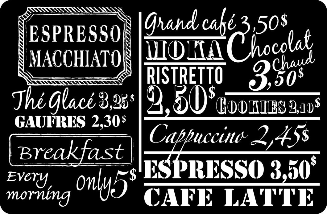 ITY Black Printed Café Placemat - 40195