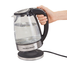 Load image into Gallery viewer, HAMILTON BEACH Glass Cordless Electric Kettle with 6 Programmable Adjustable Temperature Settings - 40941C
