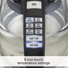 Load image into Gallery viewer, HAMILTON BEACH Glass Cordless Electric Kettle with 6 Programmable Adjustable Temperature Settings - 40941C
