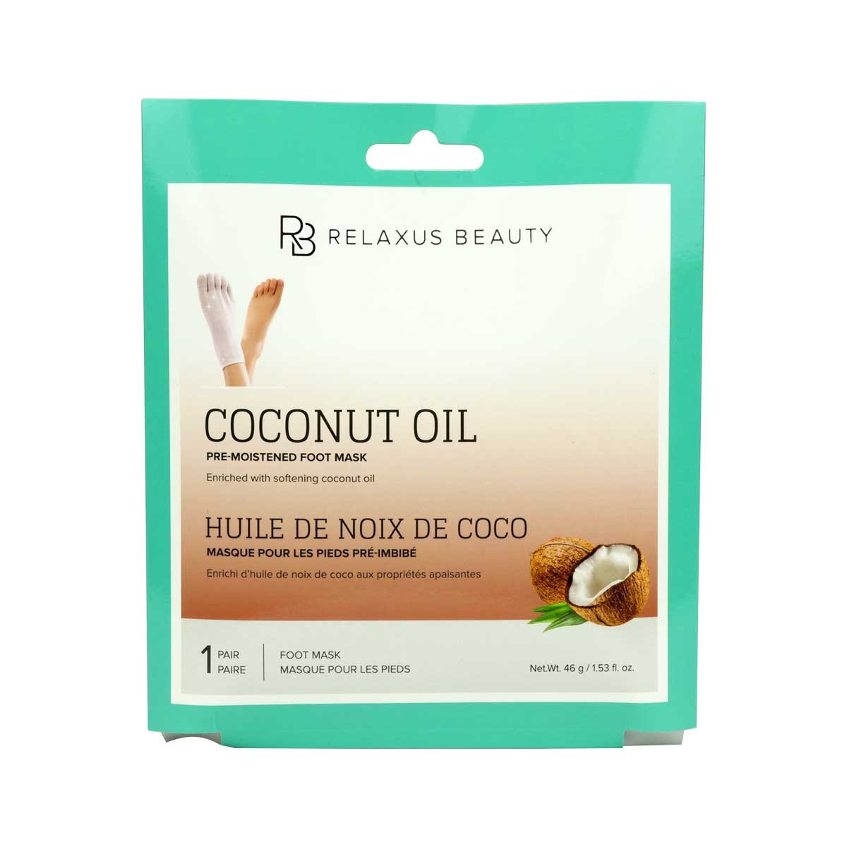 RELAXUS Masque pour les pieds à l'huile de coco - 505182