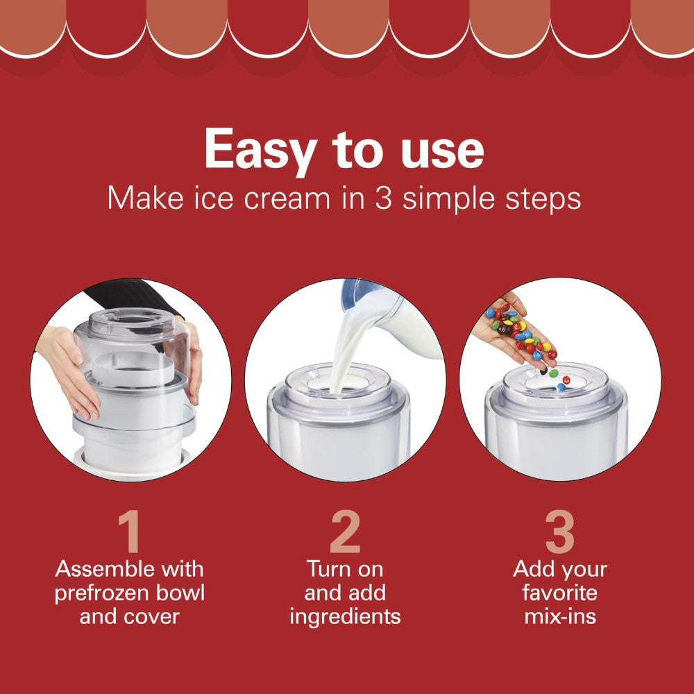 Machine à crème glacée et yaourt glacé HAMILTON BEACH - Remis à neuf avec la garantie Home Essentials - 68880 