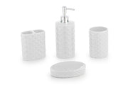 ITY 4 Piece Ceramic Diamond Pattern Bathroom Set - 70081SET