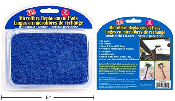 COMME VU À LA TÉLÉVISION - Lot de 2 tampons de rechange en microfibre pour nettoyant pour pare-brise - 81911