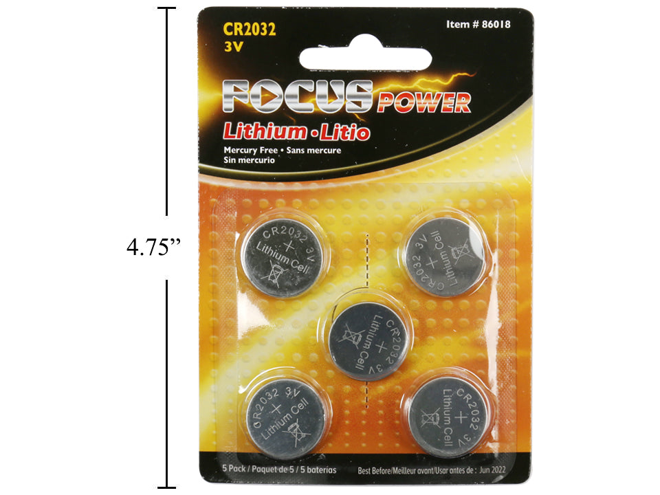 FOCUS ELECTRONICS 5-Pack CR2302 3V Lithium Batteries - 86018