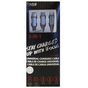 iFOCUS Universal charging cable Lightning/USB Type-C/Micro USB Silver - 86403-SV