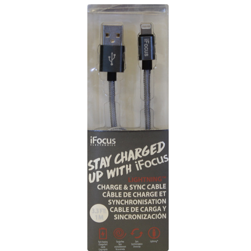 Câble de charge et de synchronisation Lightning iFOCUS Gris - 86406-GY