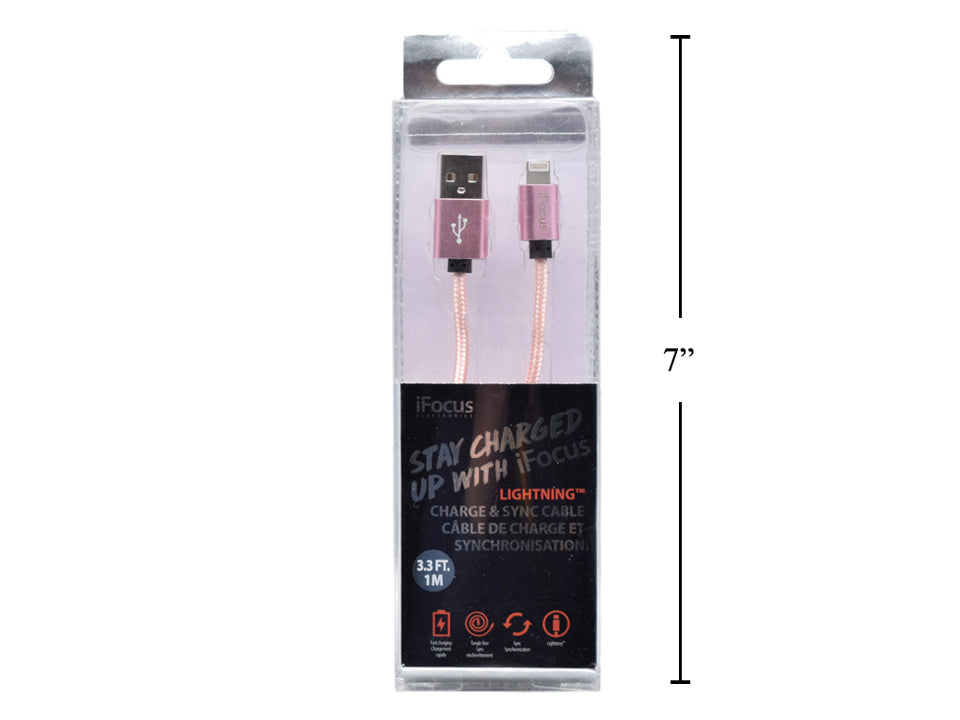 iFOCUS Rose Gold Cable Lightning Charge & Sync - 86406-RG