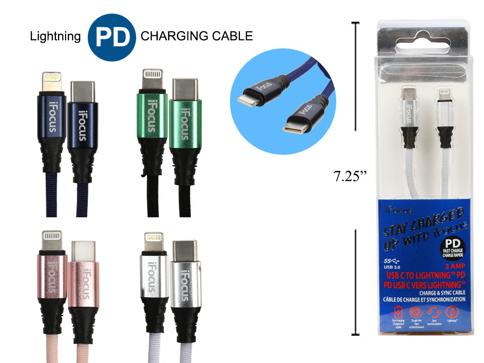 iFOCUS Câble de synchronisation USB C vers Lightning de 1 m - 86881
