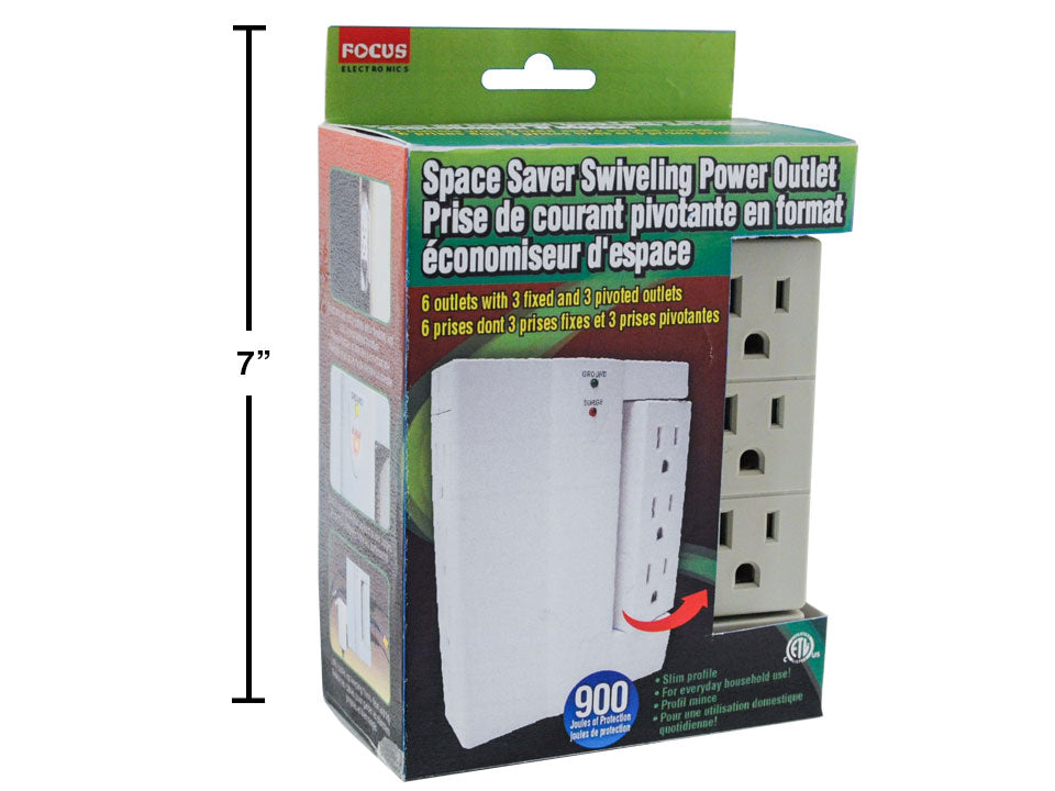 FOCUS ELECTRONICS 1-Side Swivel Power Outlet - 86887