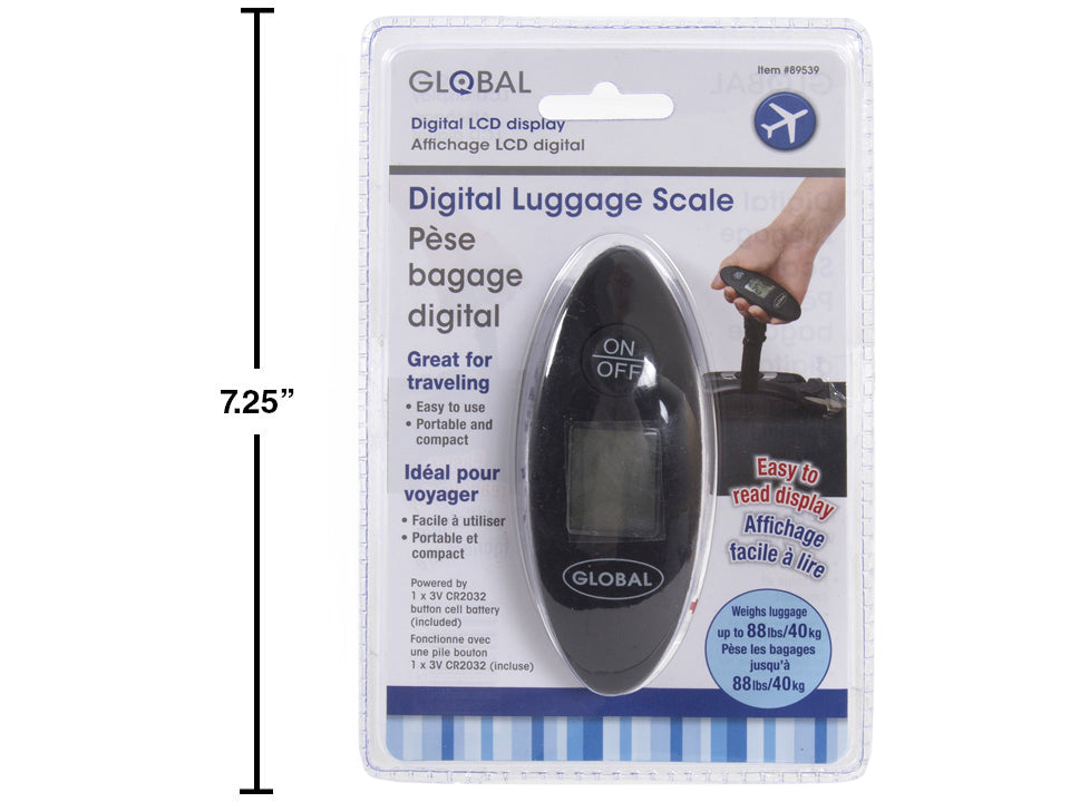 GLOBAL Pèse-bagages numérique avec écran LCD - 89539