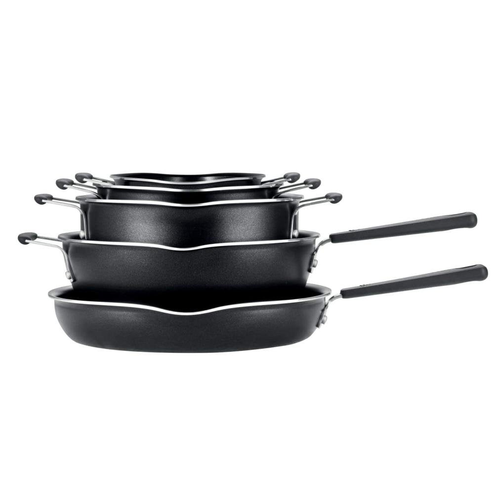 Batterie de cuisine empilable T-FAL 10 pièces - Emballage imparfait avec garantie complète - B198SA74