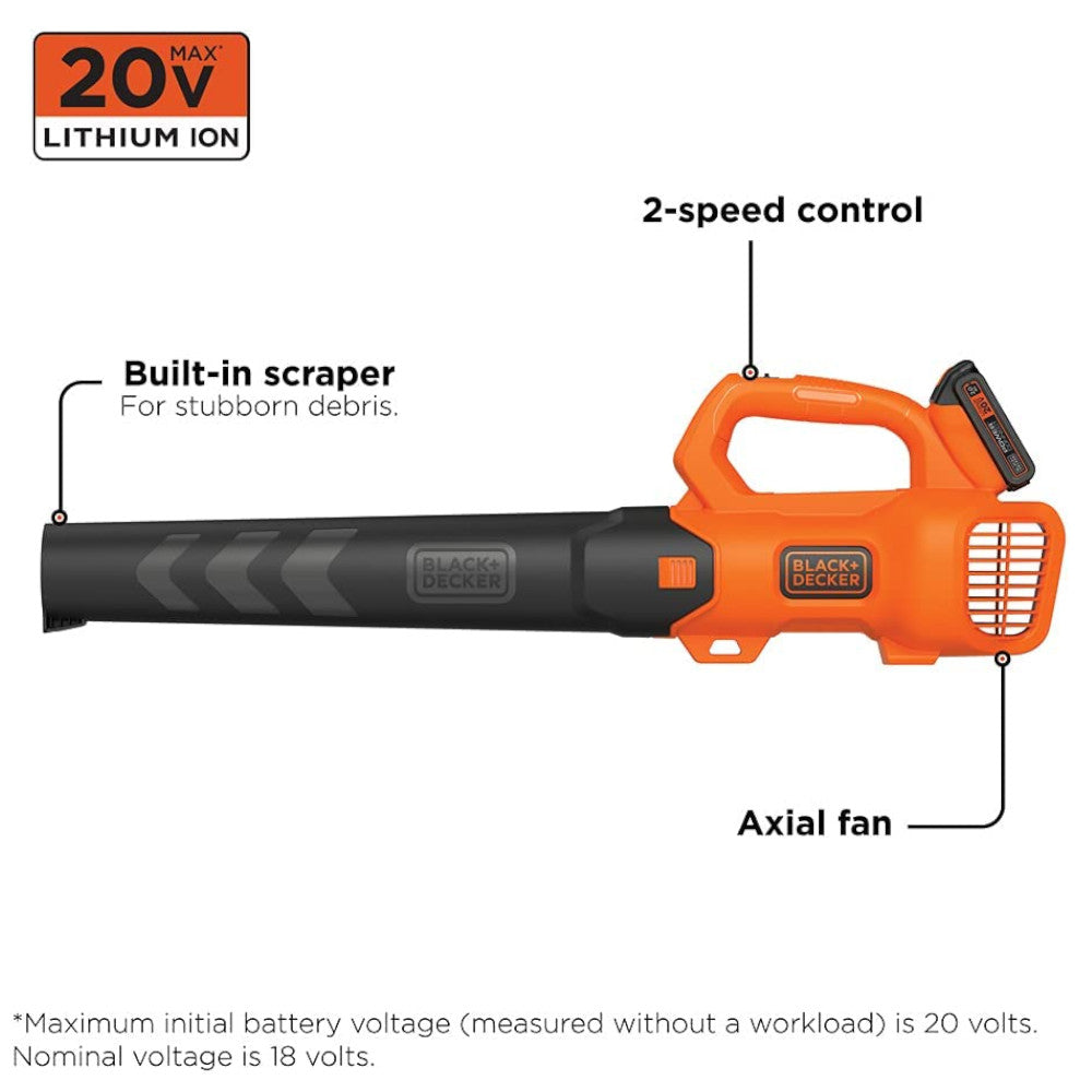 Souffleur axial BLACK+DECKER 20 V 2,0 AH - BCBL700D1