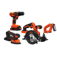 Load image into Gallery viewer, BLACK + DECKER 20V Max Lithium-Ion 4 Tool Kit - BD4KITCDCMSL
