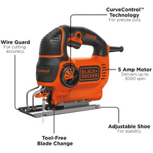 Charger l&#39;image dans la galerie, Scie sauteuse BLACK+DECKER, Smart Select, 5,0 A - BDEJS600C
