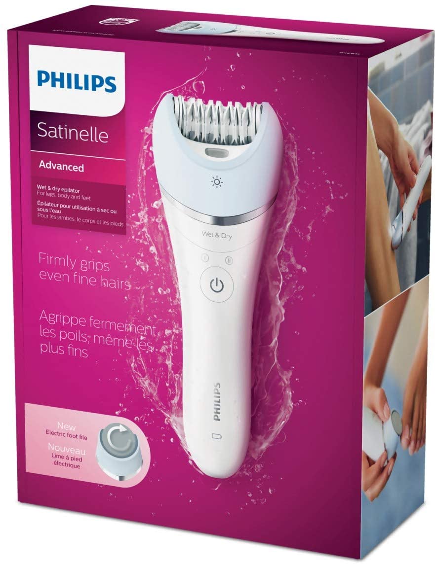 Épilateur sans fil PHILIPS Satinelle Advanced pour femme avec lime à pieds - BRE612/00