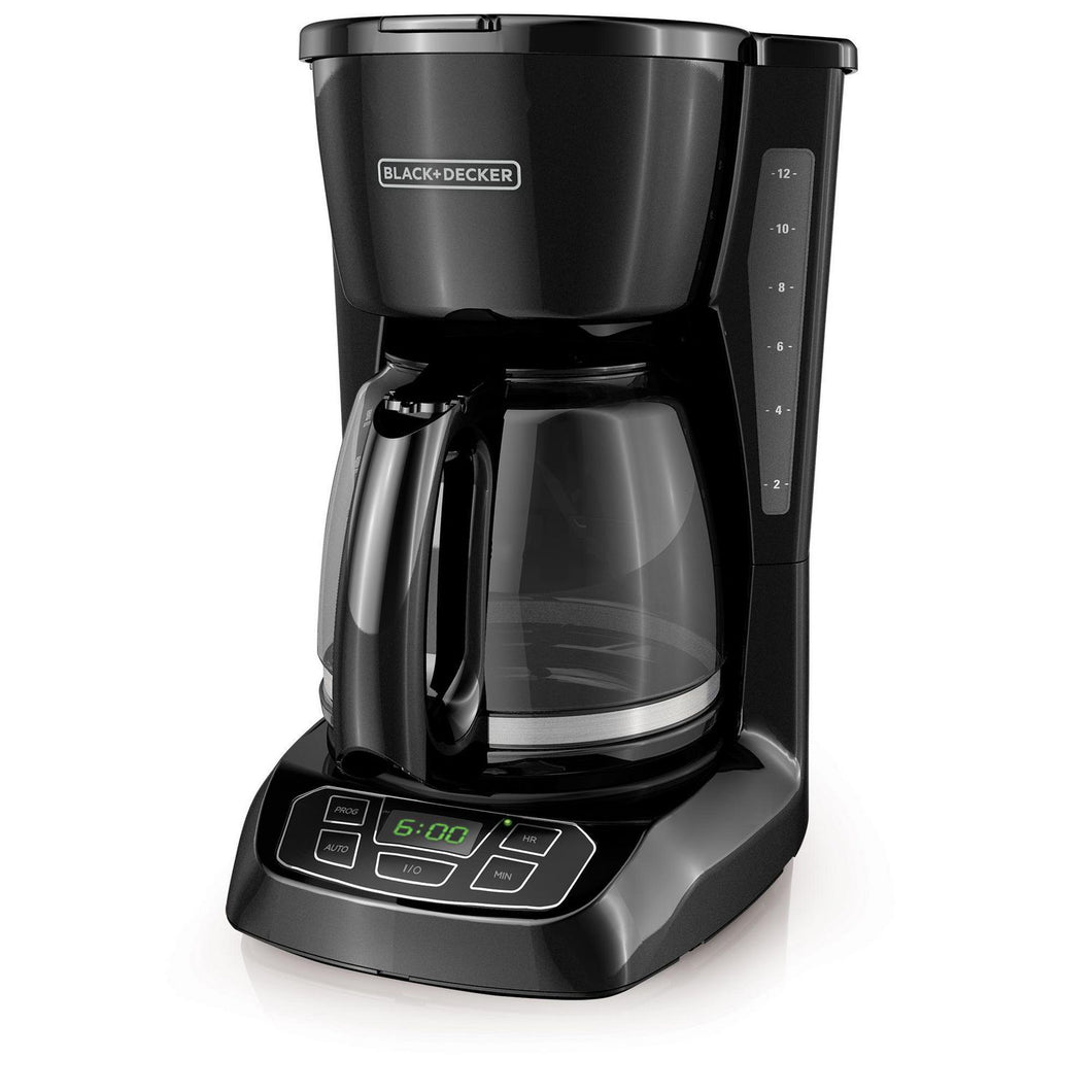BLACK + DECKER 12-Cup Black Programmable Coffee Maker - Factory Certified with Full Warranty - CM1105BC