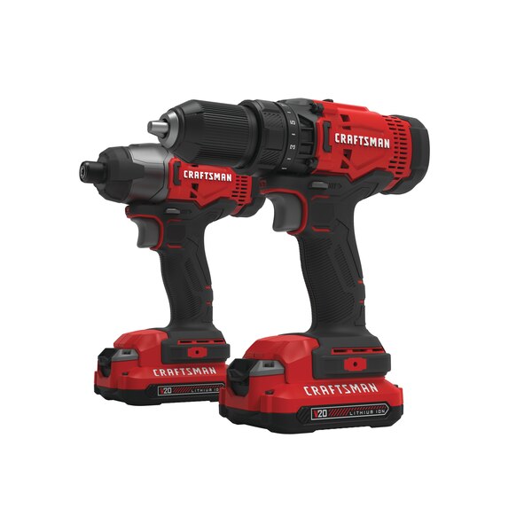 CRAFTSMAN 20V Max Cordless Drill Impact Kit - Refurbished with Full Manufacturer Warranty - CMCK200C2