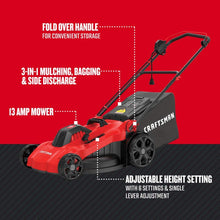 Load image into Gallery viewer, CRAFTSMAN Electric Lawn Mower, 20-Inch, 13Amp - Refurbished with Full Manufacturer Warranty - CMEMW213
