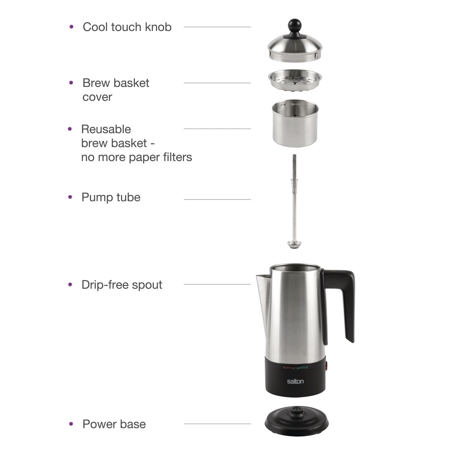 Percolateur SALTON 10 tasses - CU1777 