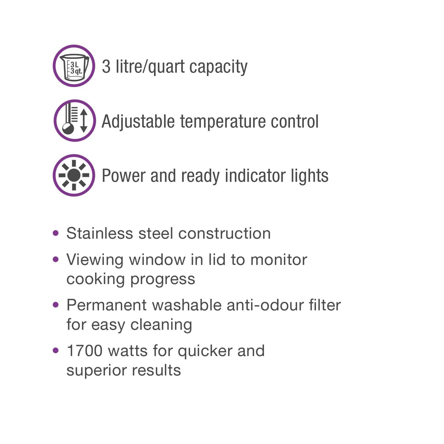 SALTON 3L Stainless Steel Deep Fryer - DF1233
