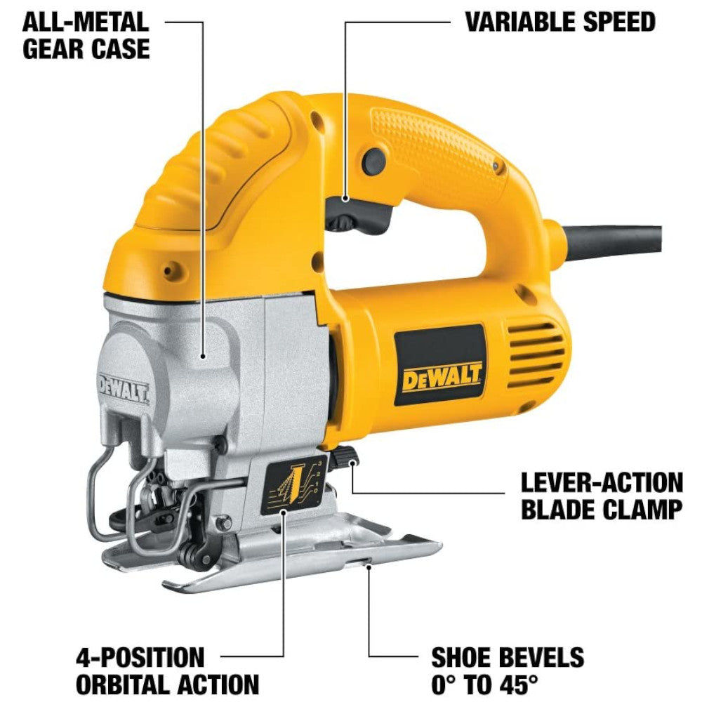 DEWALT Kit de scie sauteuse à poignée supérieure 5,5 A - Remis à neuf avec garantie Dewalt -DW317K