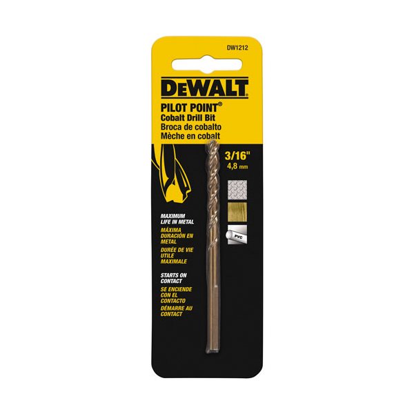 DEWALT Foret industriel au cobalt à pointe pilote de 3/16 po - DWA1212