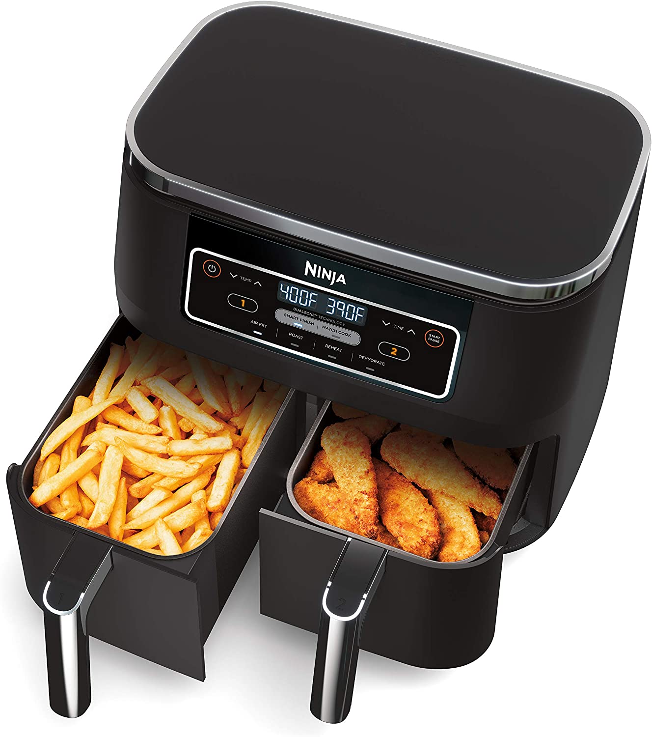 NINJA Foodi 4-in-1, 8-qt., 2-Basket Air Fryer with DualZone Technology - Factory serviced with Home Essentials warranty - DZ100