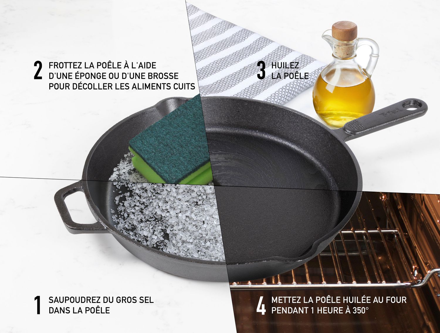 Poêle en fonte pré-revêtue T-FAL (30 cm) - E2260774