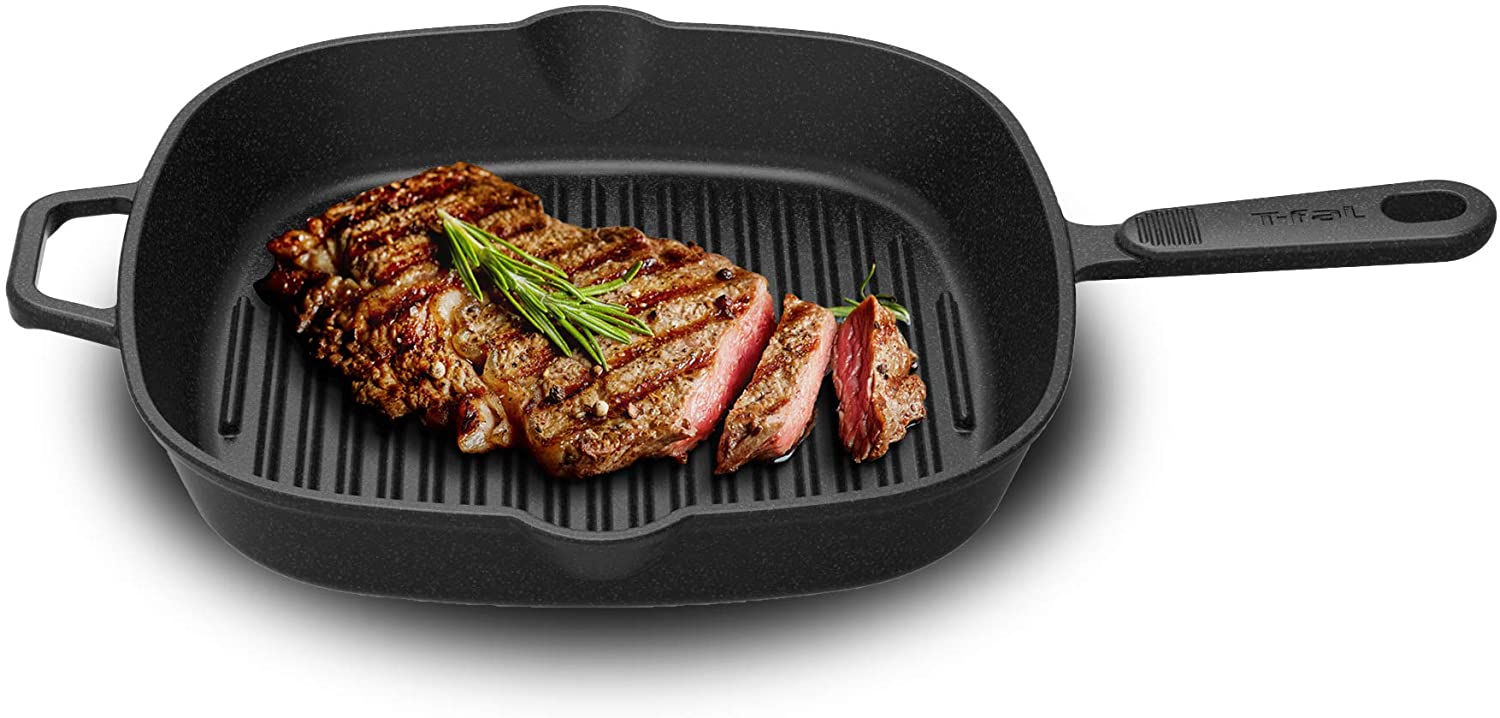 Poêle Grill Carrée en Fonte T-FAL (26 cm) - E2264074