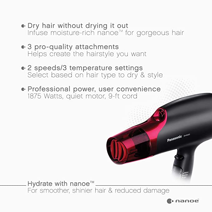 PANASONIC Nanoe Professional Hair Dryer -  Refurbished with Home Essentials warranty - EH-NA65K