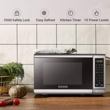 Load image into Gallery viewer, BLACK+DECKER Stainless steel digital microwave oven 0.7cuft 700W - Blemished package with full warranty -EM720CB7
