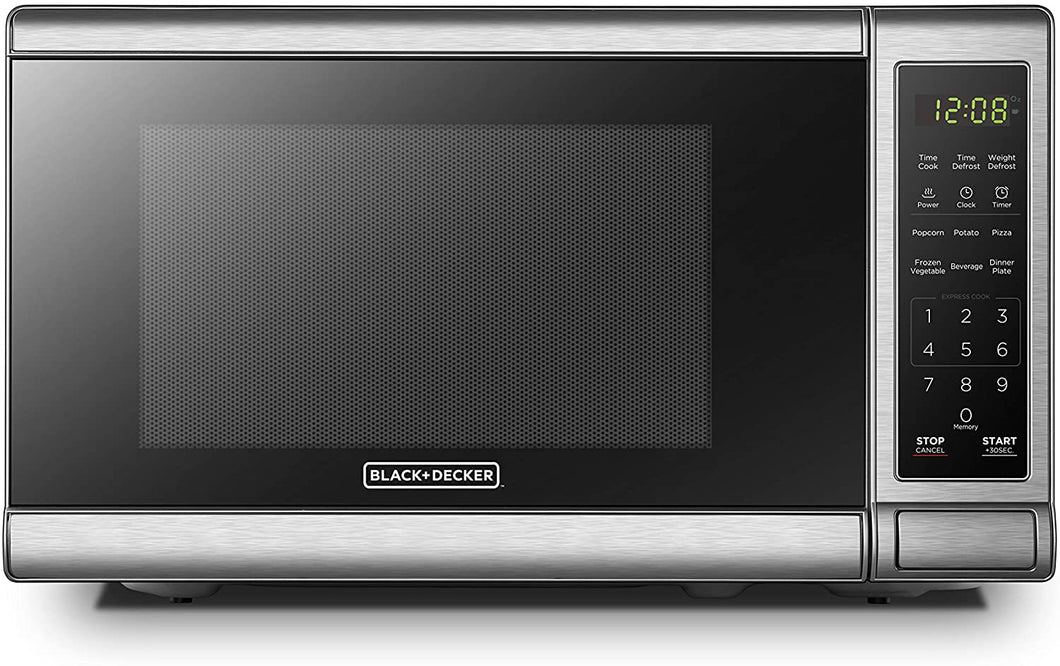 BLACK+DECKER Four à micro-ondes numérique en acier inoxydable 0,7cuft 700W - Emballage imparfait avec garantie complète -EM720CB7