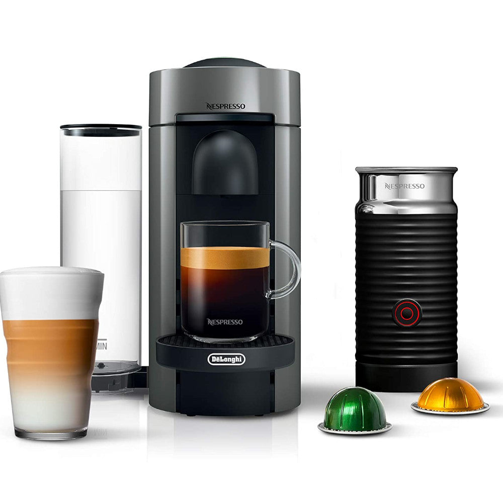 NESPRESSO Vertuo Plus Coffee and Espresso maker + Aeroccino - Factory serviced with Home Essentials Warranty - ENV150GY